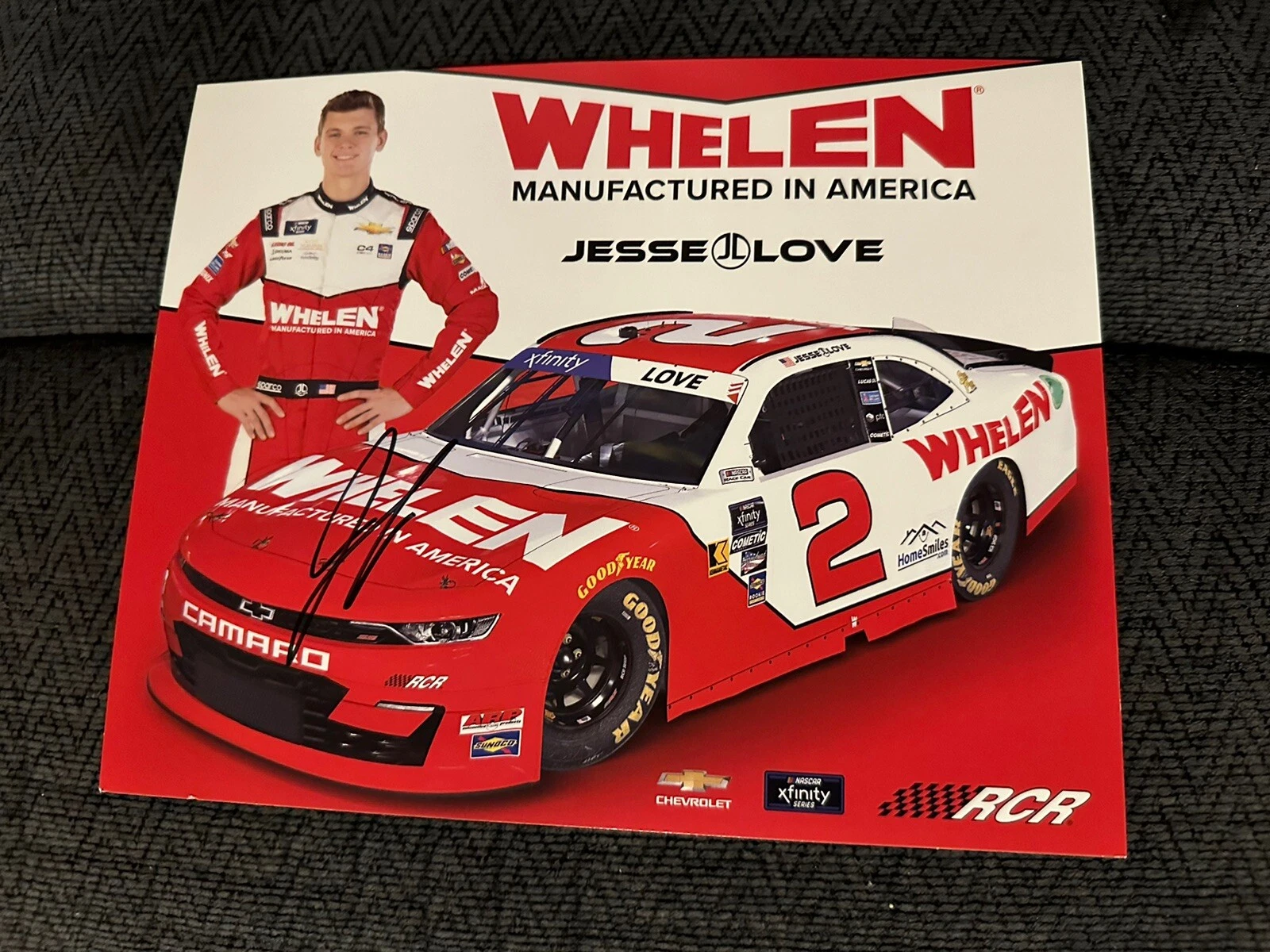 Jesse Love Signed Promo Hero Card Nascar Xfinity Autographed 2024