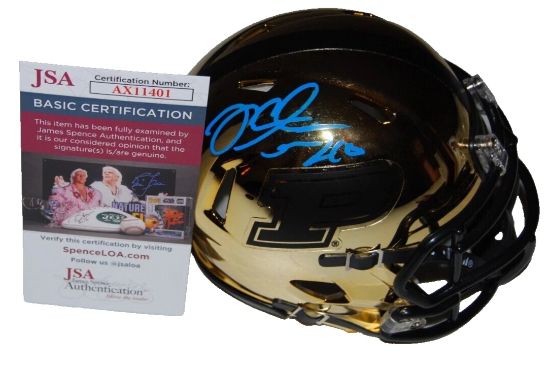 MIKE ALSTOTT signed (PURDUE BOILERMAKERS) Chrome mini football helmet JSAAX11401