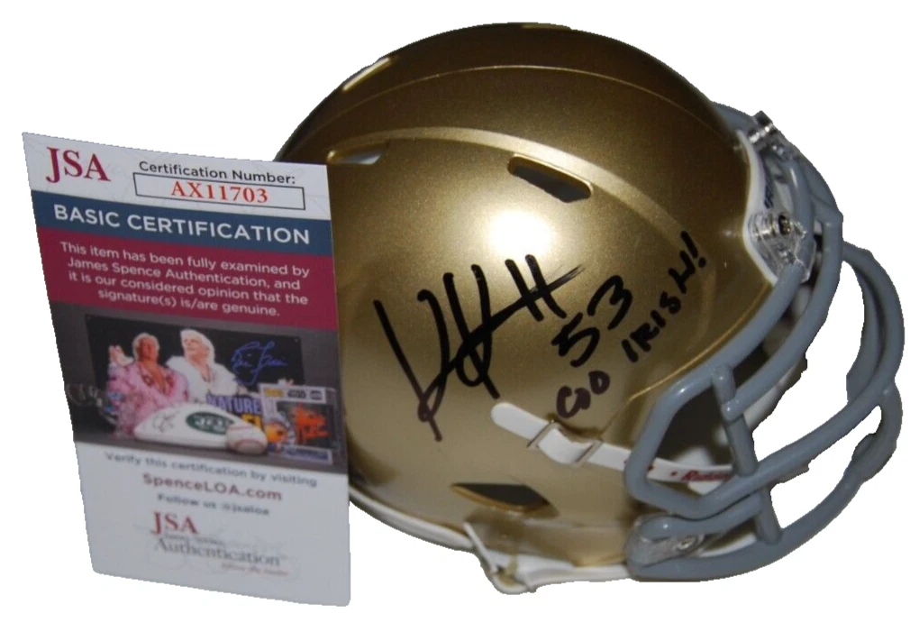 KHALID KAREEM signed (NOTRE DAME FIGHTING IRISH) mini football helmet JSAAX11703
