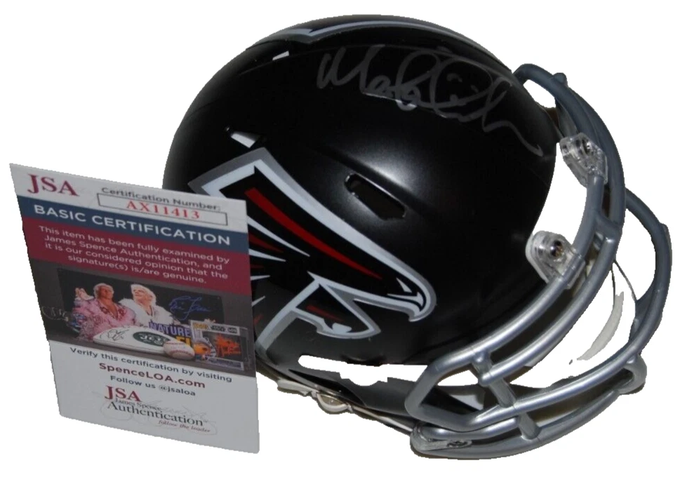 MORTEN ANDERSEN signed (ATLANTA FALCONS) mini football helmet JSA COA AX11413