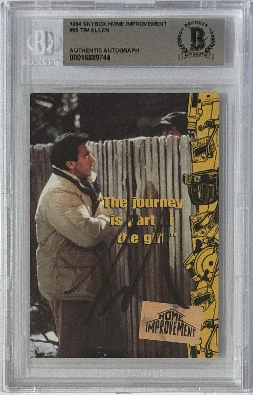 1994 SKYBOX HOME IMPROVEMENT TIM ALLEN SIGNED BAS BECKETT COA AUTOGRAPHED CARD