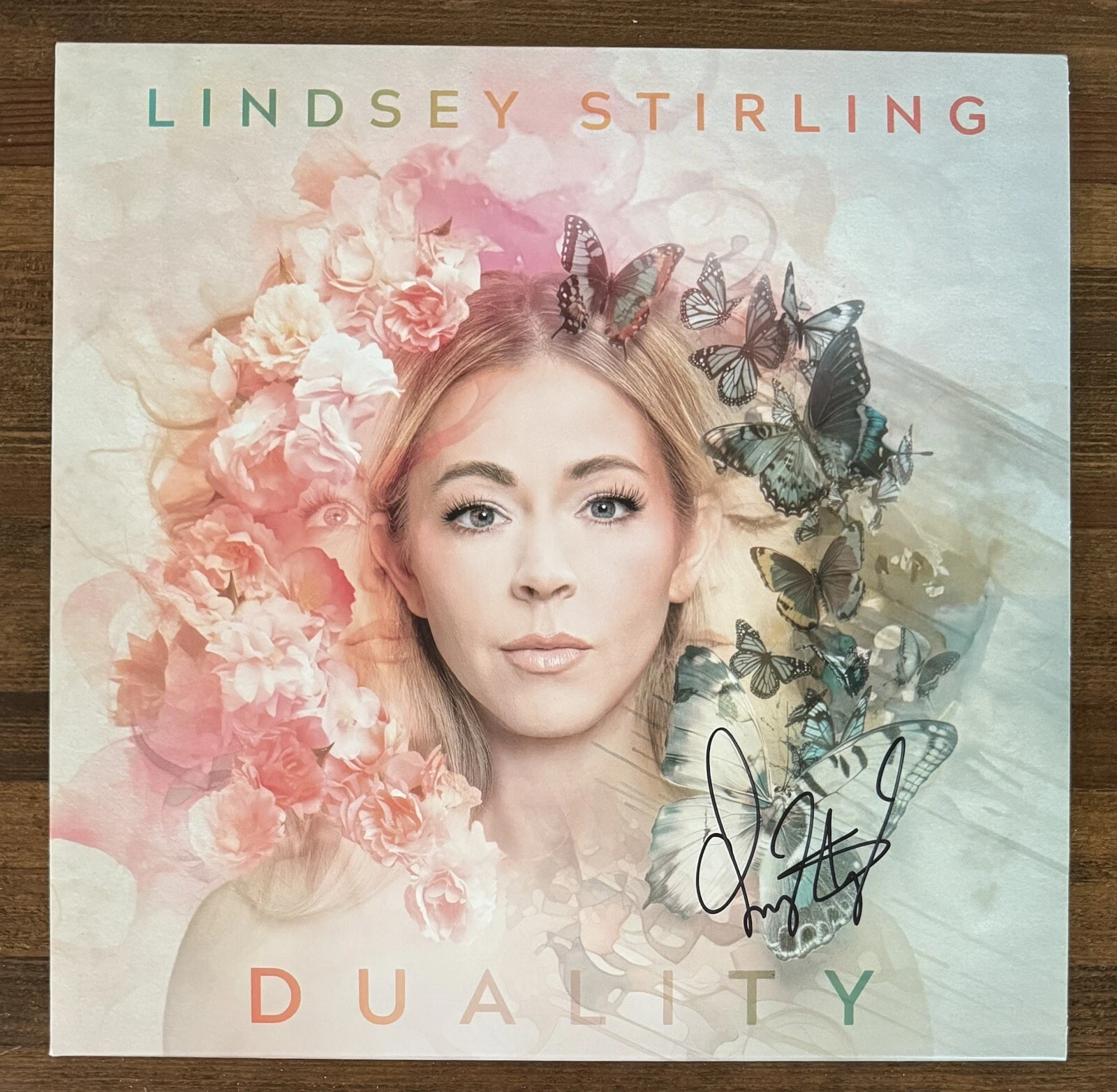 Lindsey Stirling SIGNED Duality Green Vinyl LP AUTOGRAPH BAS Beckett Certified