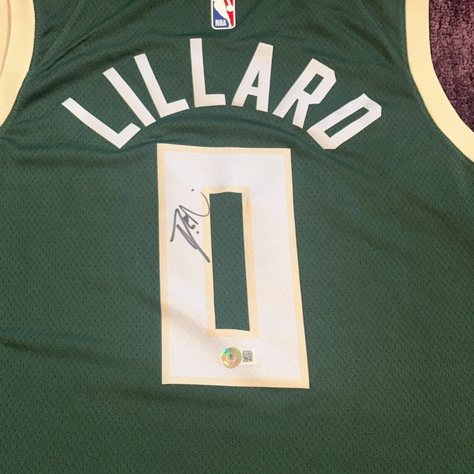 DAMIAN LILLARD Signed Milwaukee BUCKS Nike Swingman JERSEY Beckett BAS