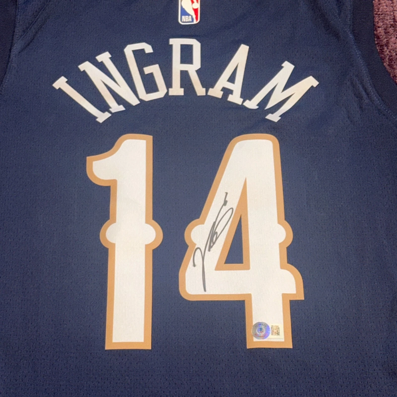 BRANDON INGRAM Signed New Orleans PELICANS Nike Swingman JERSEY Beckett BAS