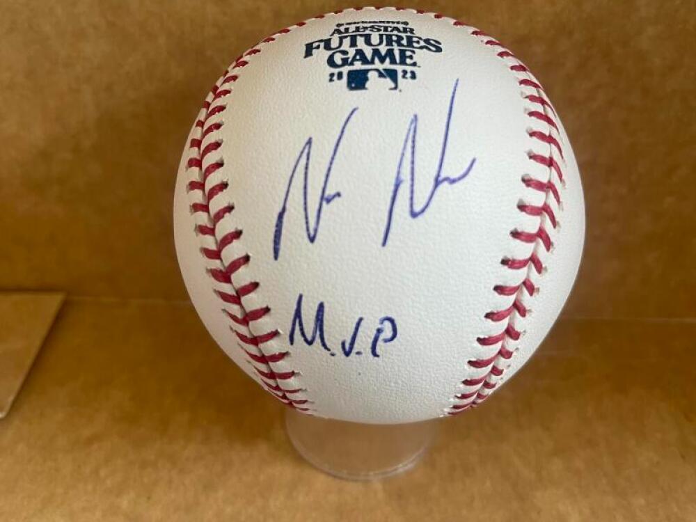 NASIM NUNEZ MARLINS/NATS MVP SIGNED 2023 FUTURES GAME BASEBALL BECKETT AUTH