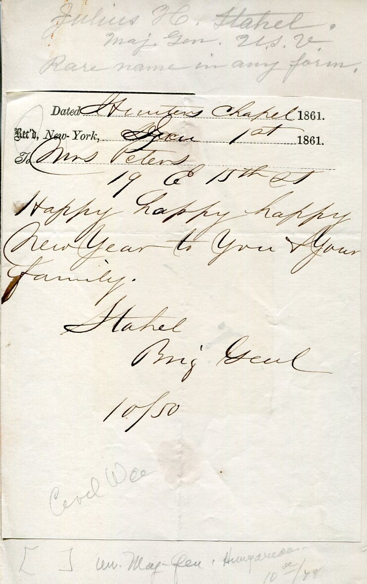 General Julius Stahel Civil War Medal of Honor Battle Piedmont Signed Autograph