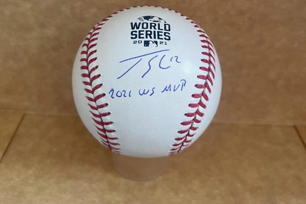 JORGE SOLER SIGNED AUTOGRAPHED INSCRIBED 2021 WORLD SERIES BASEBALL BECKETT AUTH
