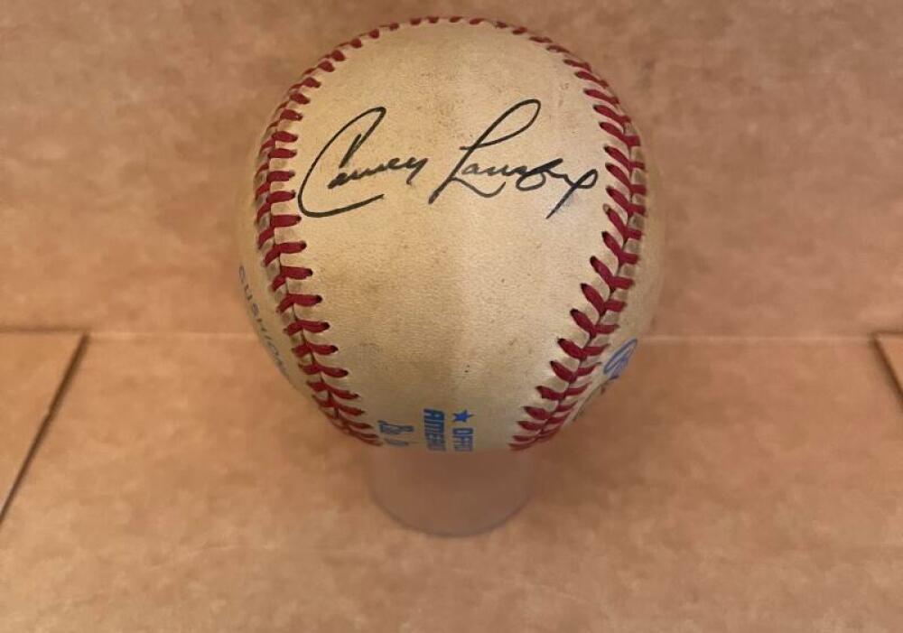 CARNEY LANSFORD ANGELS/RED SOX SIGNED AUTOGRAPHED A.L. BASEBALL BECKETT AUTH