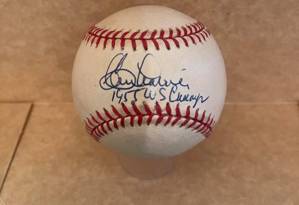 CLEM LABINE 1955 WS CHAMPS DODGERS SIGNED AUTOGRAPHED N.L BASEBALL JSA AUTH