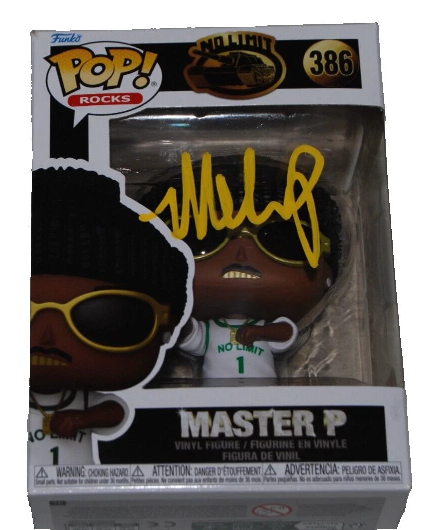 MASTER P signed (NO LIMIT) Funko Pop Rocks #386 Percy Miller BECKETT BAS BN65924