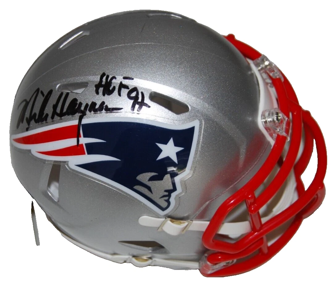 MIKE HAYNES signed (NEW ENGLAND PATRIOTS) mini football helmet BECKETT BP30401