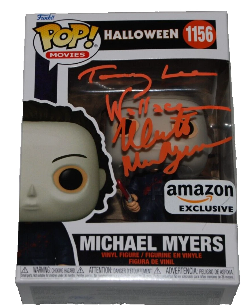 NICK CASTLE & TOMMY LEE WALLACE signed (HALLOWEEN) Funko pop #1156 BAS 1W002772
