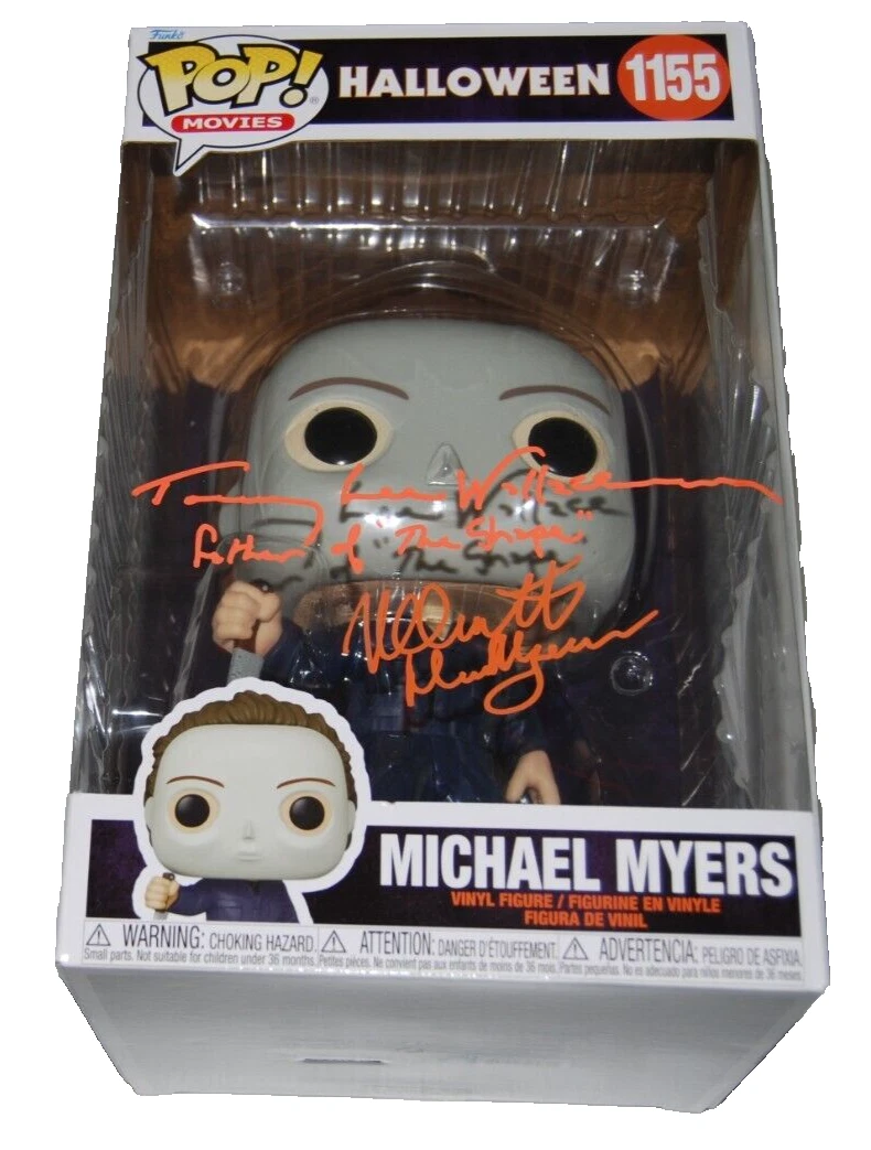 NICK CASTLE & TOMMY LEE WALLACE signed (HALLOWEEN) Jumbo Funko pop #1155 BAS