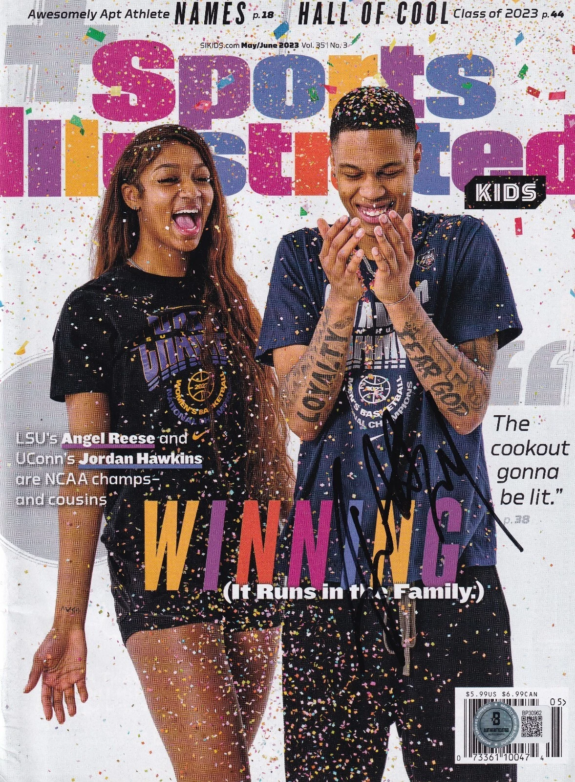 JORDAN HAWKINS signed (PELICANS) Sports Illustrated magazine BECKETT BM30962