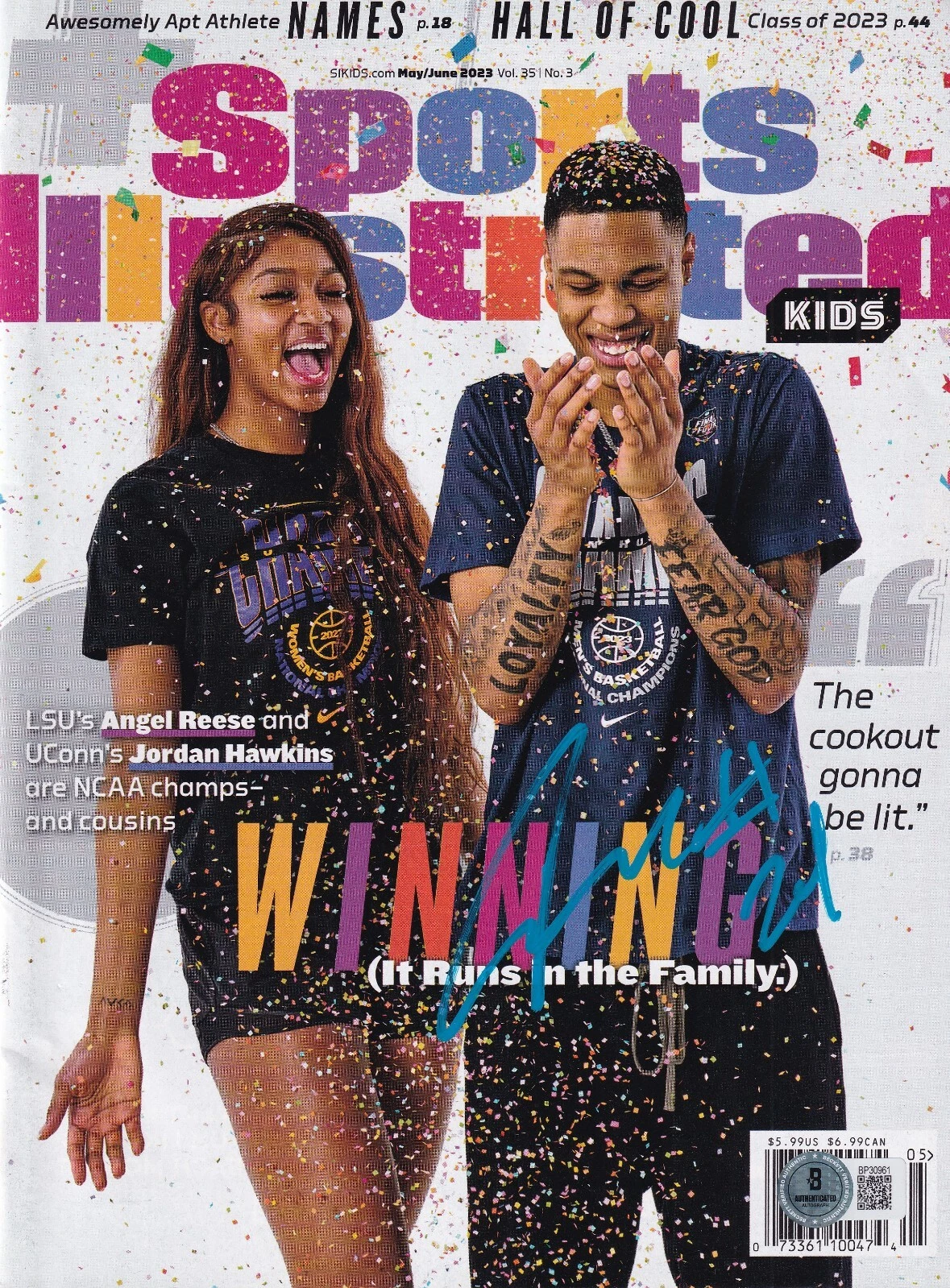 JORDAN HAWKINS signed (PELICANS) Sports Illustrated magazine BECKETT BM30961