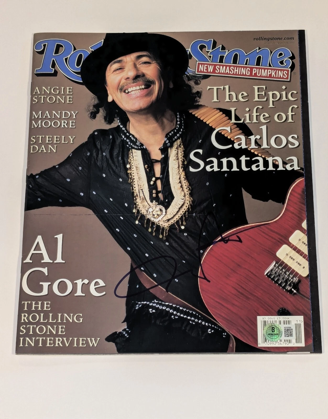CARLOS SANTANA signed autographed ROLLING STONE MAGAZINE BECKETT LOA (BAS)