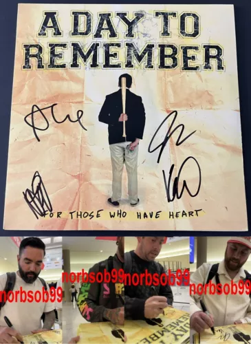 A DAY TO REMEMBER SIGNED FOR THOSE WHO HAVE HEART VINYL ALBUM W/EXACT PROOF COA COLLECTIBLE MEMORABILIA