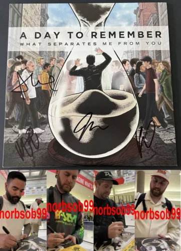 A DAY TO REMEMBER SIGNED WHAT SEPARATES ME FROM YOU VINYL ALBUM W/EXACT PROOF COLLECTIBLE MEMORABILIA