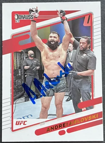 ANDREI ARLOVSKI SIGNED AUTOGRAPHED 2022 DONRUSS UFC BASE CARD BECKETT COA COLLECTIBLE MEMORABILIA