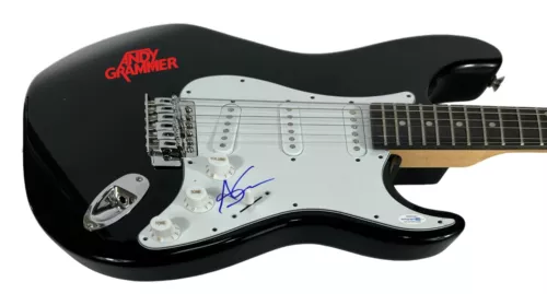ANDY GRAMMER SIGNED AUTOGRAPH ELECTRIC GUITAR DONT GIVE UP ON ME SINGER ACOA COA COLLECTIBLE MEMORABILIA