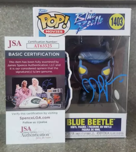 ANGEL MANUEL SOTO SIGNED BLUE BEETLE FUNKO POP! W JSA COA MOVIE DIRECTOR #1403 B COLLECTIBLE MEMORABILIA