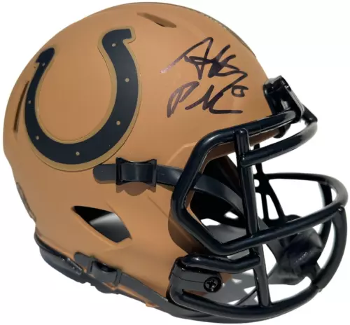 ANTHONY RICHARDSON SIGNED INDIANAPOLIS COLTS SALUTE TO SERVICE MINI HELMET JSA