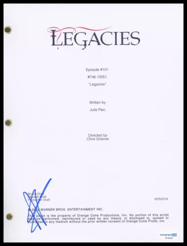 ARIA SHAHGHASEMI “LEGACIES” AUTOGRAPH SIGNED ‘LANDON’ PILOT EPISODE SCRIPT ACOA COLLECTIBLE MEMORABILIA