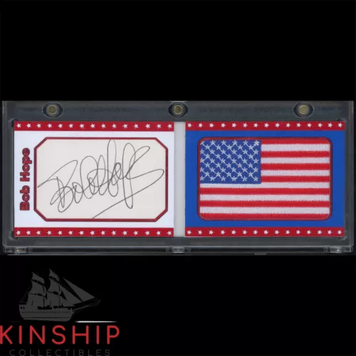 BOB HOPE SIGNED CUT CUSTOM FLAG PATCH BOOKLET JSA COA AUTO Z1843 COLLECTIBLE MEMORABILIA