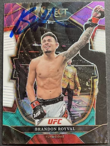 BRANDON ROYVAL SIGNED AUTOGRAPHED 2023 SELECT TRI COLOR WAVE UFC CARD BECKETT COLLECTIBLE MEMORABILIA