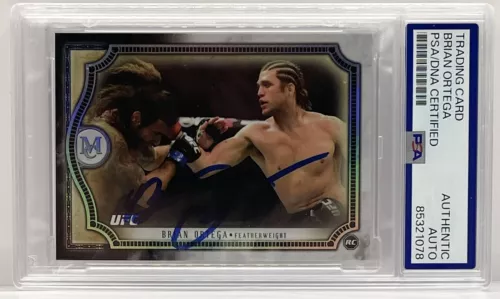 BRIAN ORTEGA SIGNED 2018 TOPPS MUSEUM COLLECTION UFC ROOKIE CARD PSA/DNA SLABBED COLLECTIBLE MEMORABILIA
