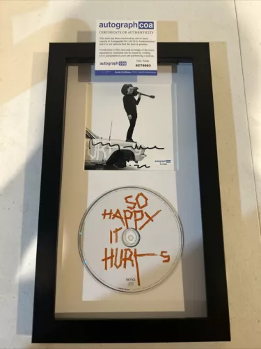 BRYAN ADAMS SIGNED AUTOGRAPH FRAMED CD DISPLAY ACOA SO HAPPY IT HURTS ROCK STAR