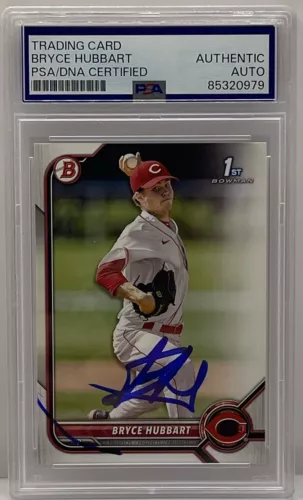 BRYCE HUBBART SIGNED AUTOGRAPHED 2022 BOWMAN 1ST ROOKIE CARD PSA/DNA SLABBED COLLECTIBLE MEMORABILIA