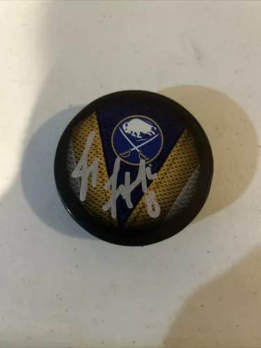 BUFFALO SABRES- RORY FITZPATRICK SIGNED AUTOGRAPH HOCKEY PUCK COA NHL COLLECTIBLE MEMORABILIA