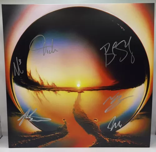 CAGE THE ELEPHANT SIGNED AUTOGRAPH FULL BANS ALBUM COVER “NEON PILL” PSA/DNA COA COLLECTIBLE MEMORABILIA
