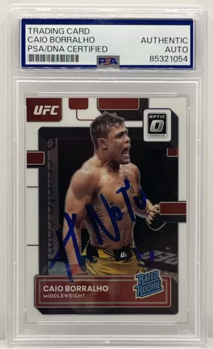 CAIO BORRALHO SIGNED AUTO 2023 DONRUSS OPTIC UFC ROOKIE CARD PSA/DNA SLABBED COLLECTIBLE MEMORABILIA