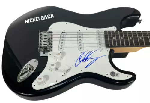 CHAD KROEGER NICKELBACK SIGNED AUTOGRAPH ELECTRIC GUITAR LEAD SINGER BECKETT COA COLLECTIBLE MEMORABILIA