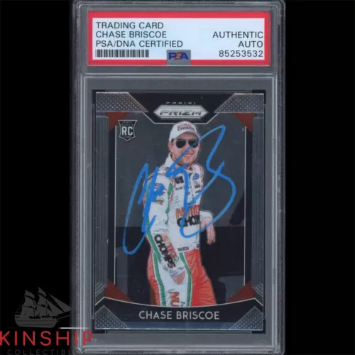 CHASE BRISCOE SIGNED 2019 PANINI PRIZM ROOKIE CARD PSA SLAB NASCAR AUTO C3314 COLLECTIBLE MEMORABILIA