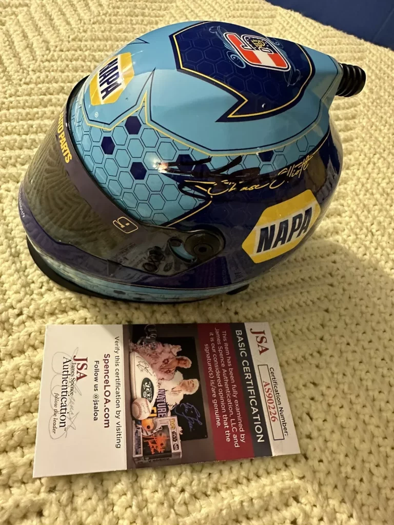 CHASE ELLIOTT NASCAR SIGNED MINI HELMET AUTO 1/2 SCALE JSA AUTHENTICATED COA COLLECTIBLE MEMORABILIA