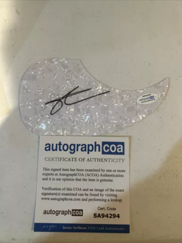 CHASE RICE SIGNED AUTOGRAPH ACOUSTIC PICKGUARD ACOA GUITAR EYES ON YOU COLLECTIBLE MEMORABILIA