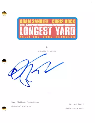 CHRIS ROCK SIGNED AUTOGRAPH THE LONGEST YARD FULL MOVIE SCRIPT W/ ADAM SANDLER COLLECTIBLE MEMORABILIA