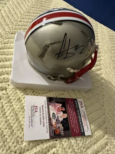 CRIS CARTER SIGNED MINI HELMET OHIO STATE BUCKEYES JSA AUTHENTICATION COA COLLECTIBLE MEMORABILIA