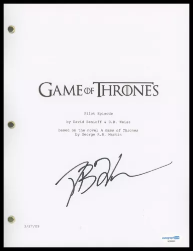 D.B. WEISS “GAME OF THRONES” CREATOR AUTOGRAPH SIGNED PILOT EPISODE SCRIPT ACOA COLLECTIBLE MEMORABILIA