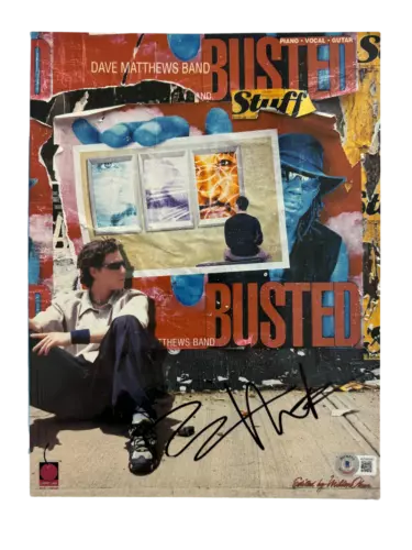 DAVE MATTHEWS SIGNED AUTOGRAPH BUSTED SHEET MUSIC BOOK SONGBOOK W/ BECKETT COA COLLECTIBLE MEMORABILIA