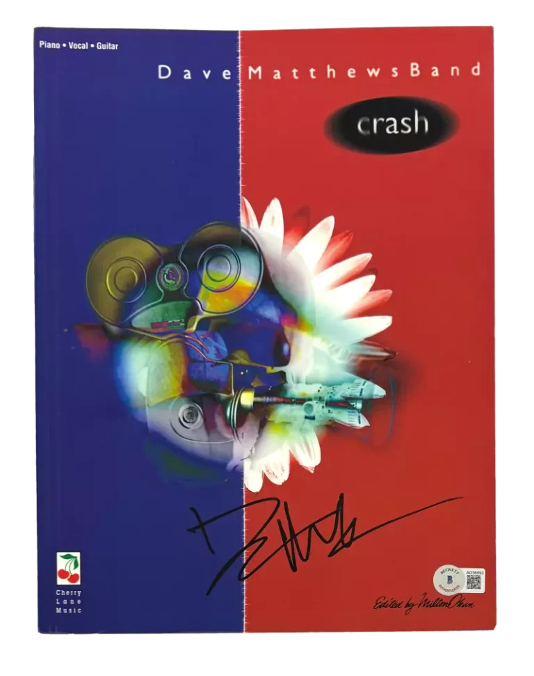 DAVE MATTHEWS SIGNED AUTOGRAPH CRASH SHEET MUSIC BOOK BAND SONGBOOK BECKETT COA COLLECTIBLE MEMORABILIA