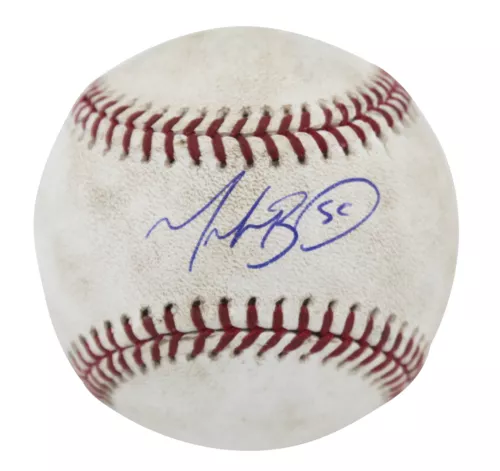 DODGERS MOOKIE BETTS SIGNED 9/3/23 LAD VS ATL GAME USED OML BASEBALL PSA & MLB COLLECTIBLE MEMORABILIA