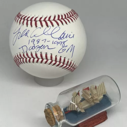 FRED CLAIRE SIGNED RAWLINGS OML BASEBALL JSA COA INSCRIBED AUTO DODGERS GM A3357 COLLECTIBLE MEMORABILIA