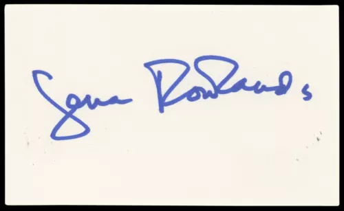 GENA ROWLANDS THE NOTEBOOK AUTHENTIC SIGNED 3×5 INDEX CARD BAS #BN89242 COLLECTIBLE MEMORABILIA