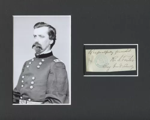 GENERAL ROBERT SANFORD FOSTER CIVIL WAR LINCOLN ASSASSINATION SIGNED AUTOGRAPH COLLECTIBLE MEMORABILIA