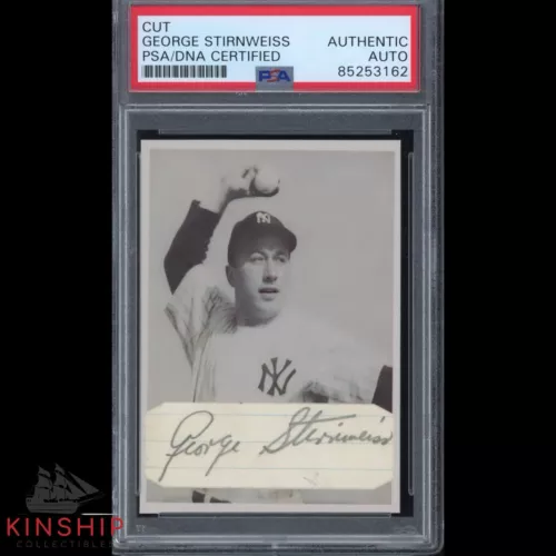 GEORGE STIRNWEISS SIGNED CUT CUSTOM TRADING CARD PSA DNA SLAB SNUFFY AUTO C3175 COLLECTIBLE MEMORABILIA