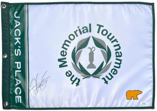 HIDEKI MATSUYAMA SIGNED 2021 THE MEMORIAL GOLF FLAG MASTERS LIMITED EDITION JSA COLLECTIBLE MEMORABILIA